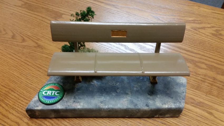 Benches made of recycled composite material